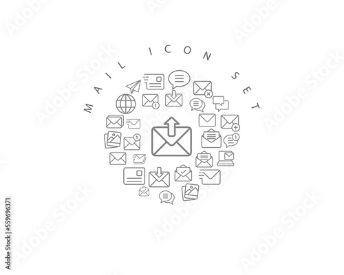 mail icon set desing.