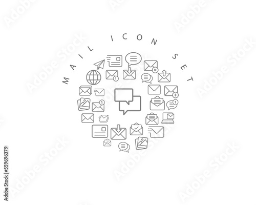 mail icon set desing.