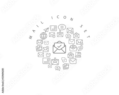mail icon set desing.