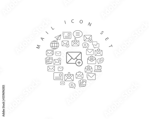 mail icon set desing.