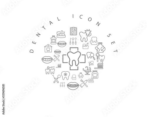 dental icon set desing. © designhill