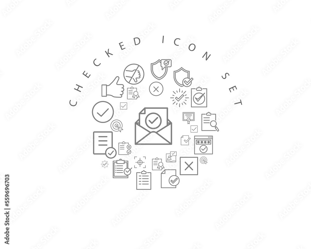 checked icon set design. checked icon set design.