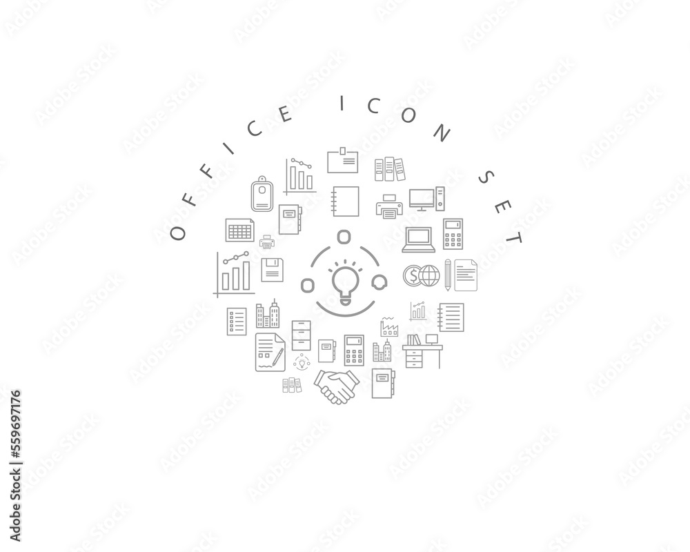 office icon set desing. office icon set desing.