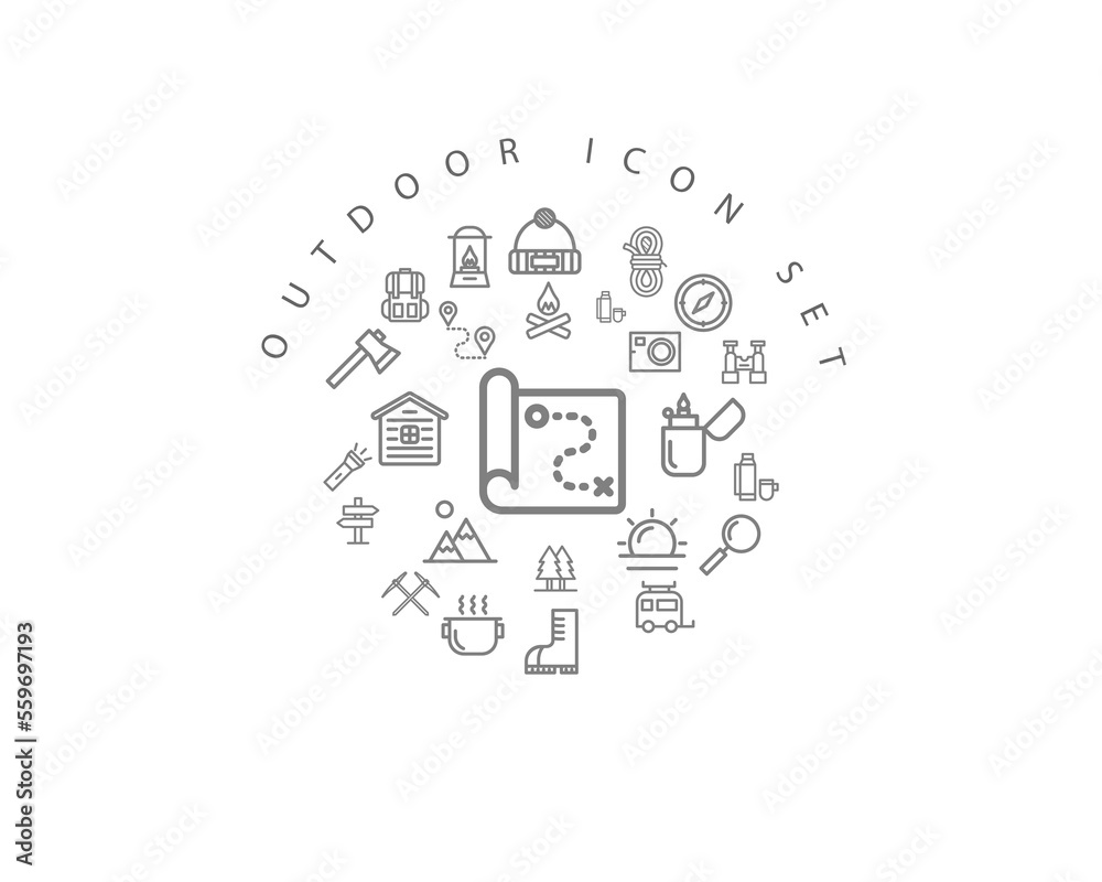 outdoor icon set desing.