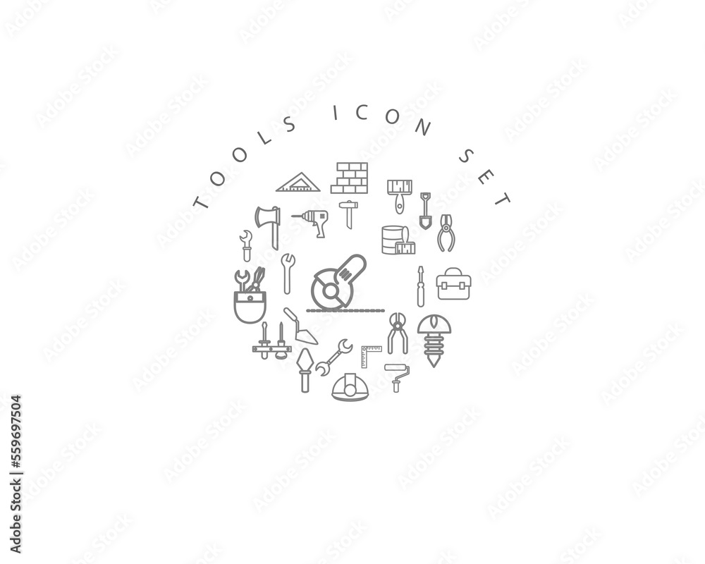 tools icon set desing. tools icon set desing.