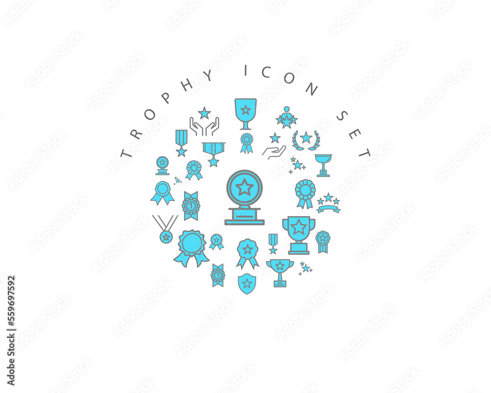 trophy icon set design trophy icon set design