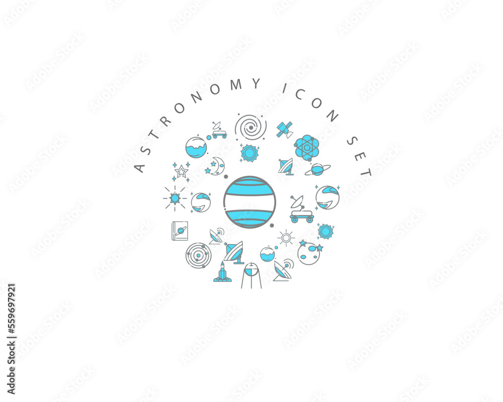 ASTRONOMY ICON SET DESIGN. ASTRONOMY ICON SET DESIGN.