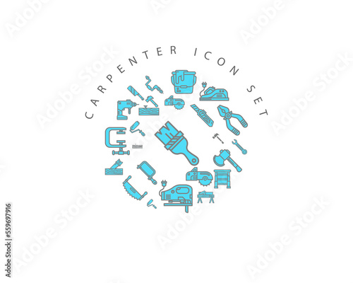 carpenter icon set desing.