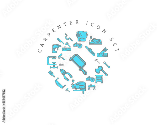 carpenter icon set desing.
