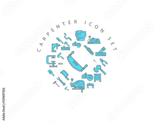carpenter icon set desing.