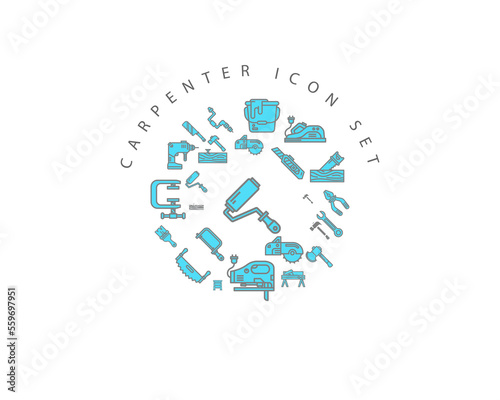 carpenter icon set desing.