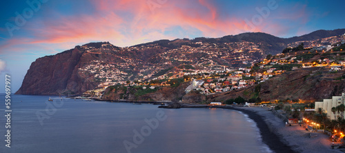 Madeira - Formosa black beach at sunset  Portugal