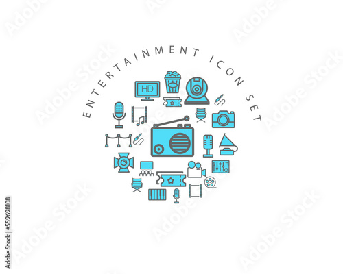 ENTERTAINMENT ICON SET DESIGN.