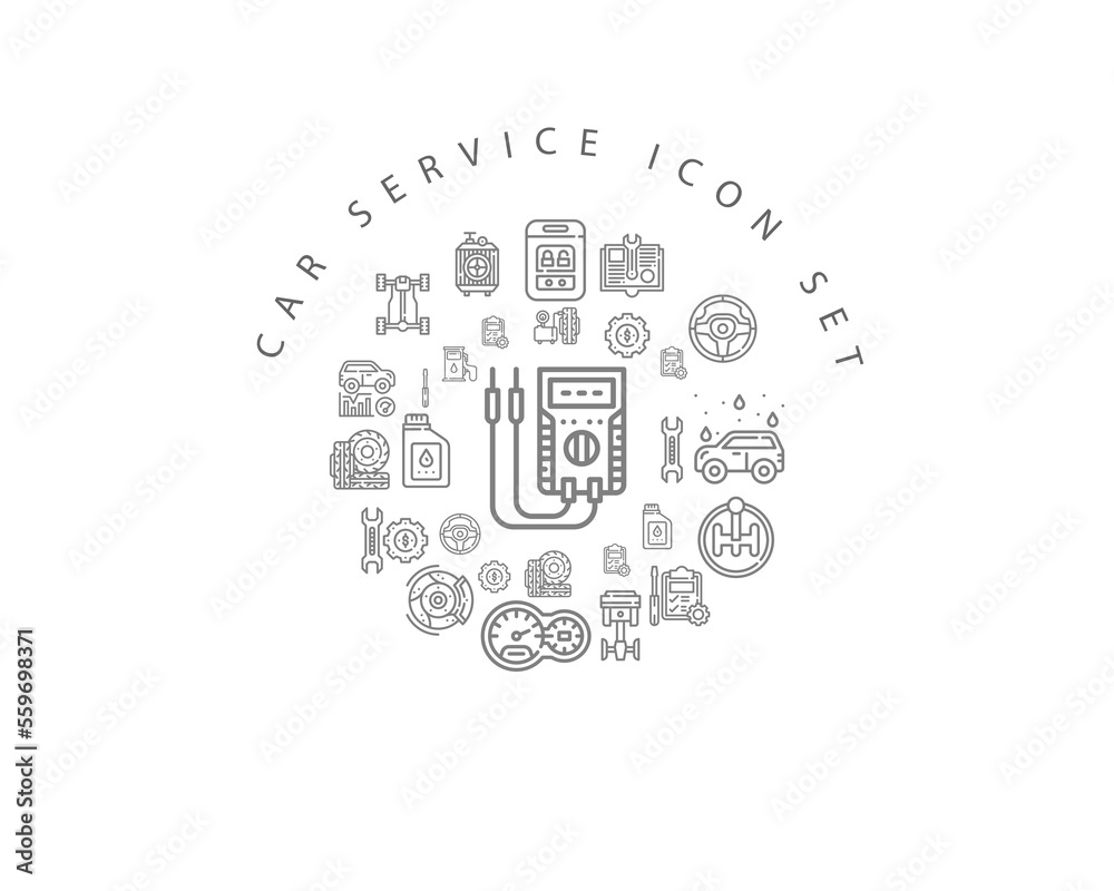 car service icon set desing.
