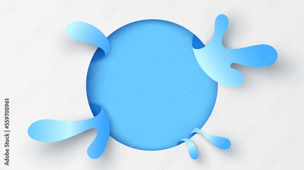 Splashing water out of a circle frame. Water frame. Water splashing