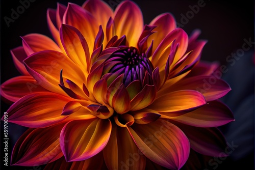 Dahlia Flower  closed up pink flora  Ai generated 