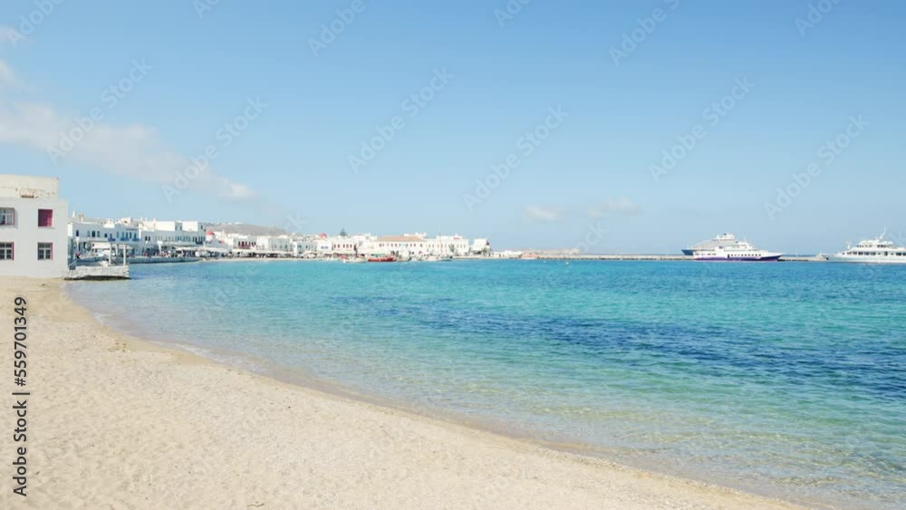 Cityscape of Chora with the old port, Mykonos, Greece Cityscape of Chora with the old port, Mykonos, Greece
