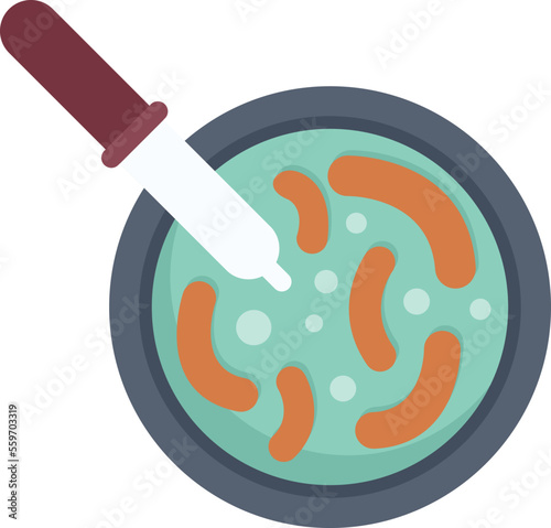 Bacillus icon flat vector. Petri dish. Medical virus isolated