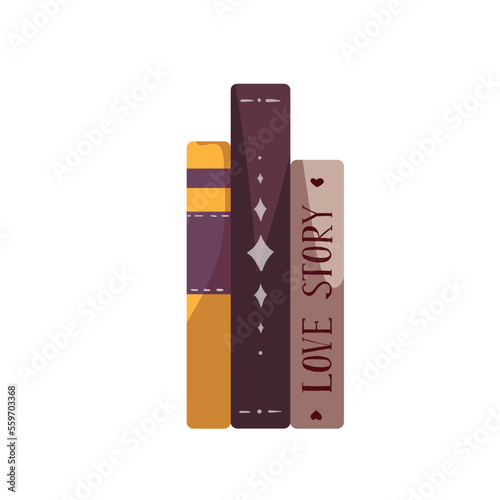 Stack of books. Bookstore, bookshop, library, book lover, bibliophile, education concept. Isolated vector illustration for poster, banner, website.
