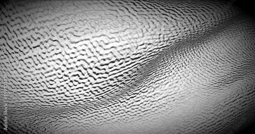 Textured gray abstract fabric 3D video. The matter in the hem moves in waves. Textured gray abstract fabric 3D video. The matter in the hem moves in waves.