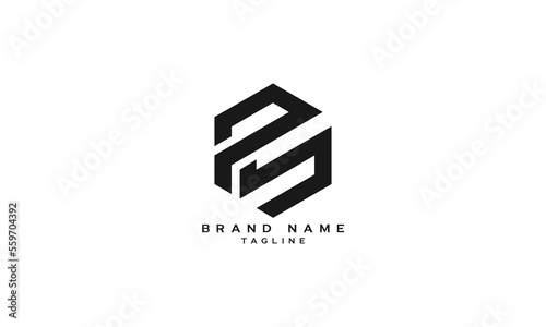 PS, SP, Abstract initial monogram letter alphabet logo design