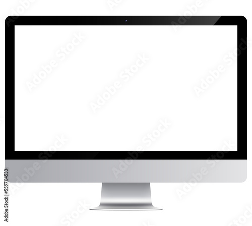 Mockup / template. Computer monitor with blank screen for your design. PNG 24