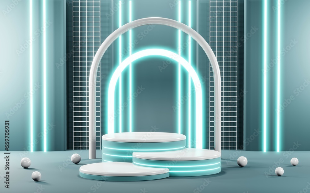 3D render of pastel template soft blue minimal background for show products 3D render of pastel template soft blue minimal background for show products