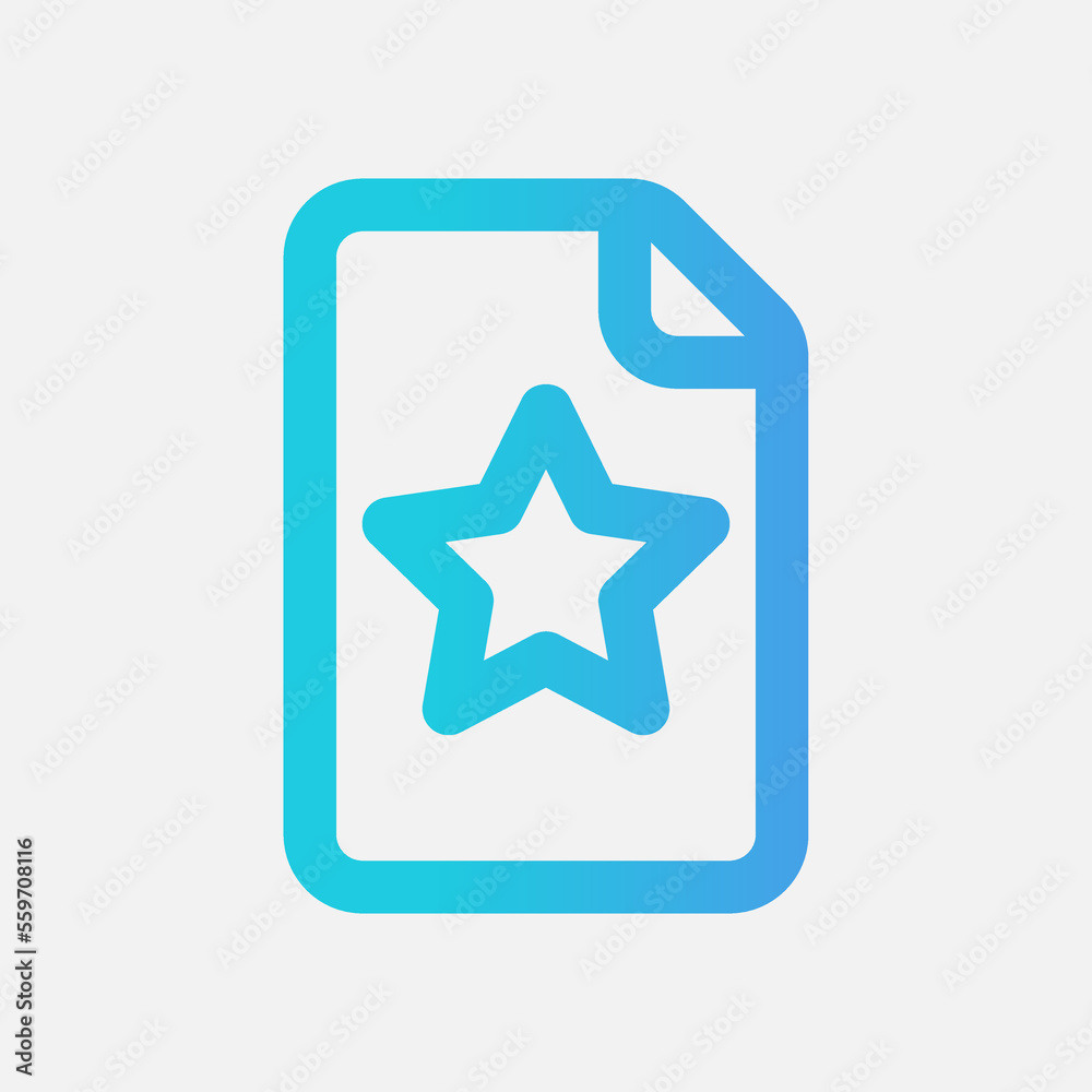 Favourite file icon in gradient style, use for website mobile app presentation Favourite file icon in gradient style, use for website mobile app presentation