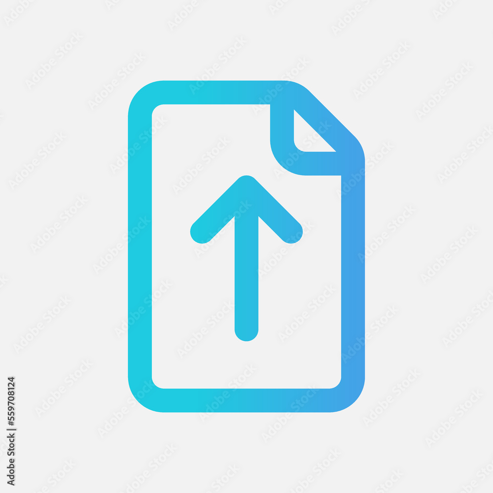 Upload file icon in gradient style, use for website mobile app presentation Upload file icon in gradient style, use for website mobile app presentation
