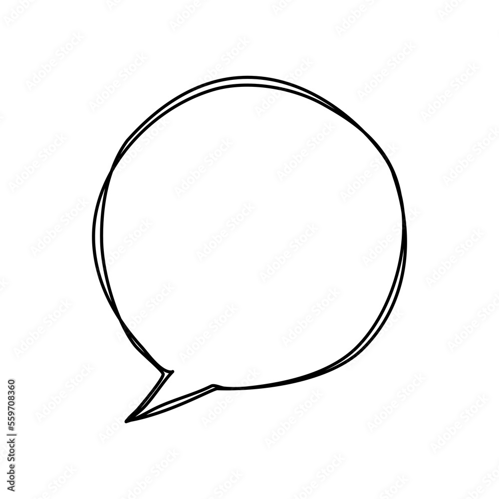 Speech bubble hand drawn on transparent background. Speech bubble hand drawn on transparent background.