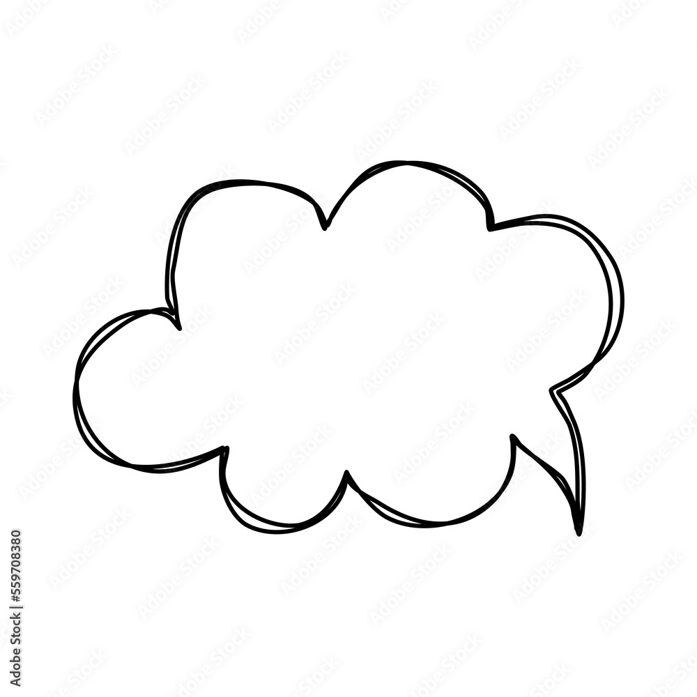 Speech bubble hand drawn on transparent background. Speech bubble hand drawn on transparent background.