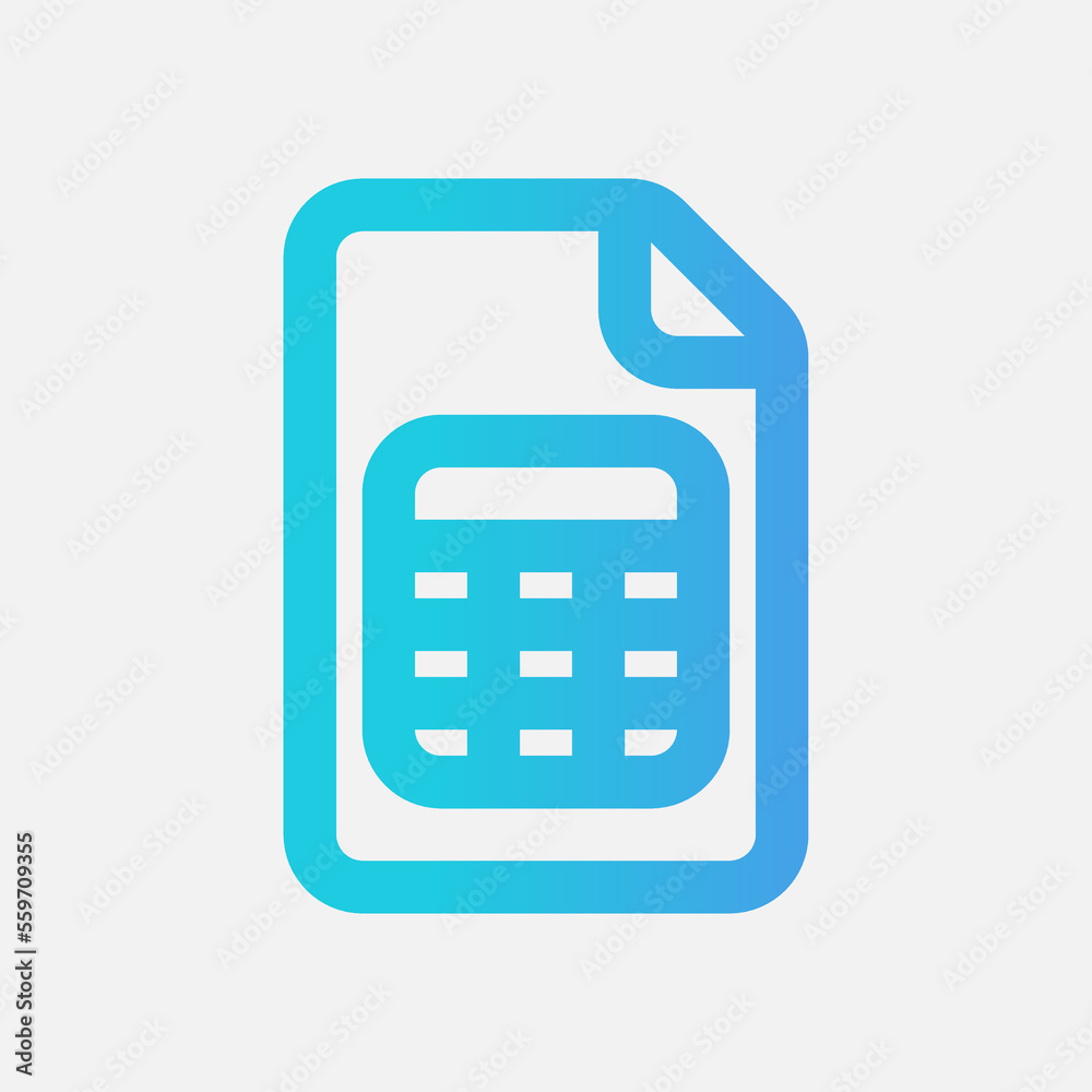 Table file icon in gradient style, use for website mobile app presentation Table file icon in gradient style, use for website mobile app presentation