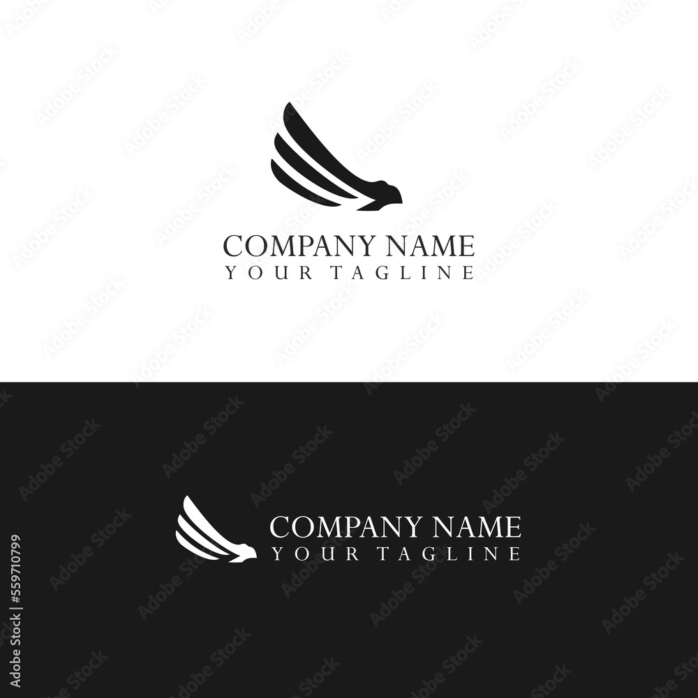 Obraz premium Eagle wing logo vector template