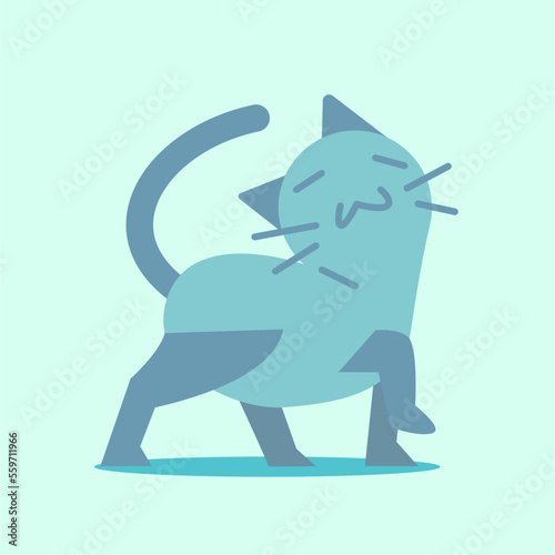 Cute cat animal illustration. Cute cat pose illustration. Cute cat flat illustration. Cute cat expression.
