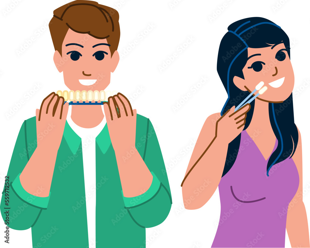 veneers teeth vector. dental care, medical clinic, smile dentist, dentistry denture, health oral veneers teeth character. people flat cartoon illustration