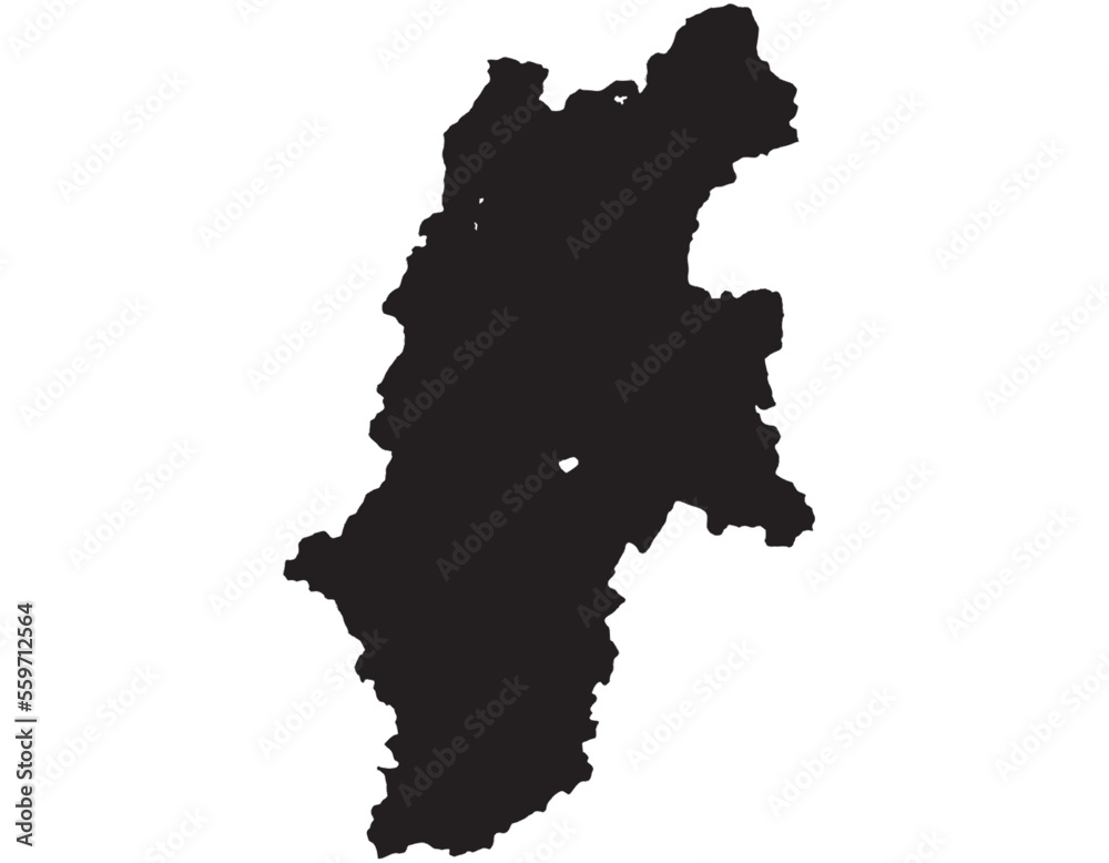 Fototapeta premium 長野県 地図 黒 イラスト