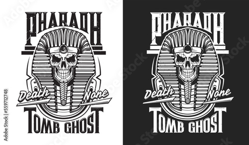 Obraz na płótnie Pharaoh skull t-shirt print