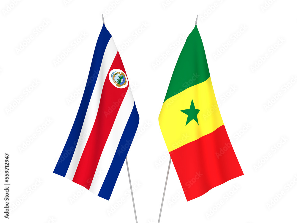 Republic of Senegal and Republic of Costa Rica flags