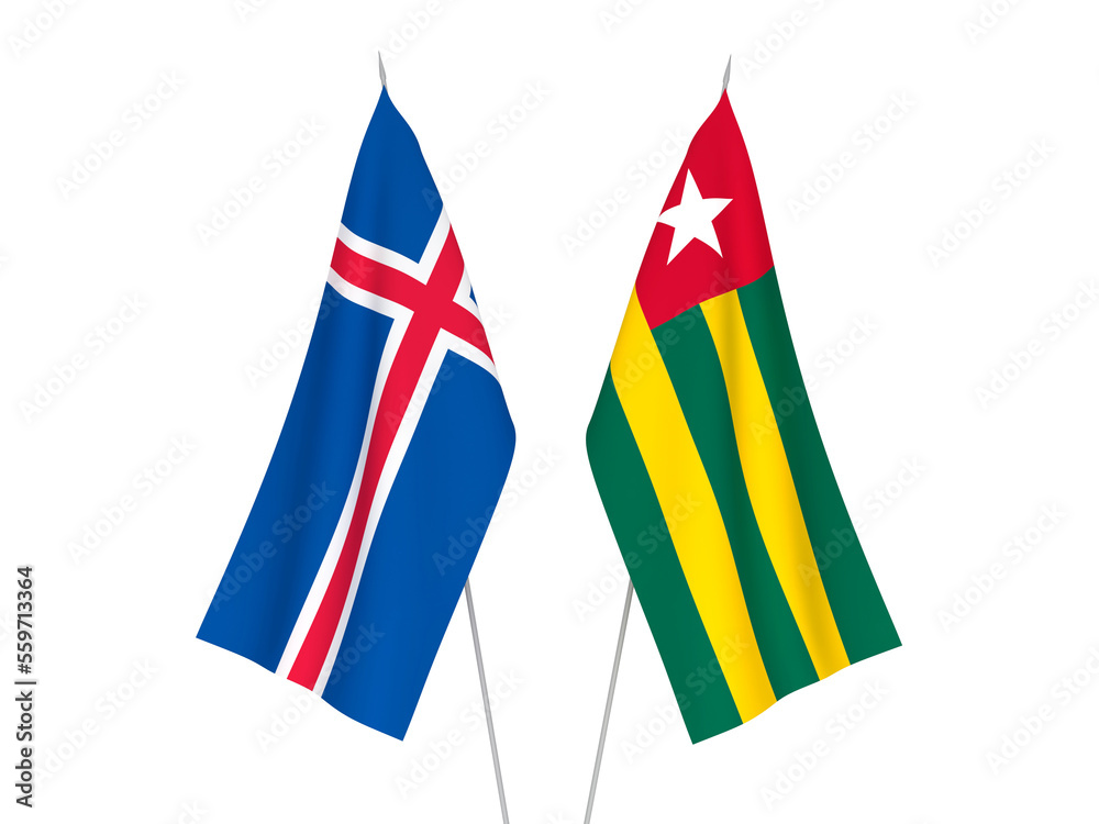 Iceland and Togolese Republic flags