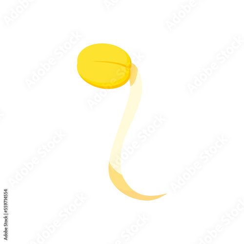 High vitamin vegetable bean sprouts on white background