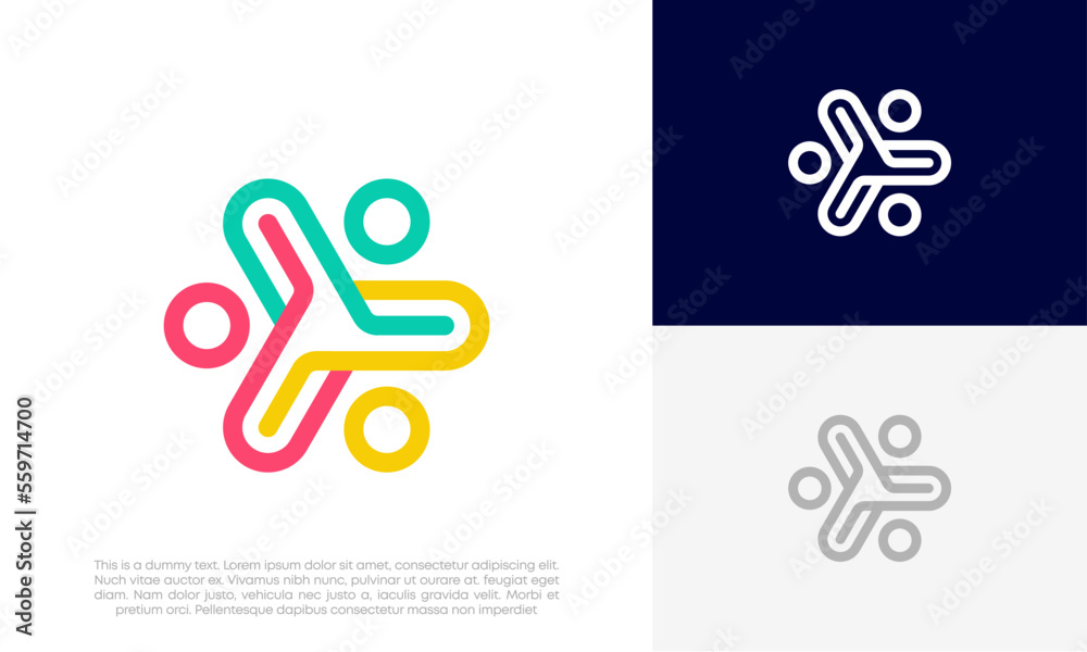 Community people, social community, human family logo abstract design vector Community people, social community, human family logo abstract design vector