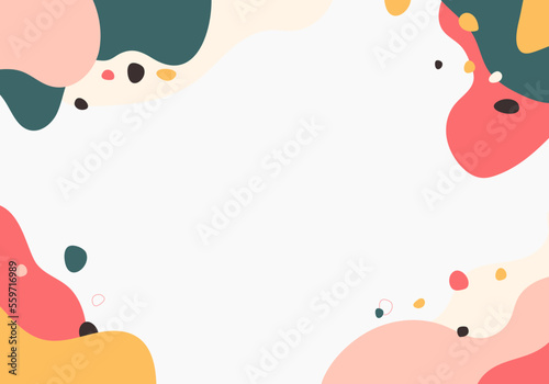 Abstract organice free shape design of colorful style artwork decorative. Simple style decorative with freehand drawing style background.