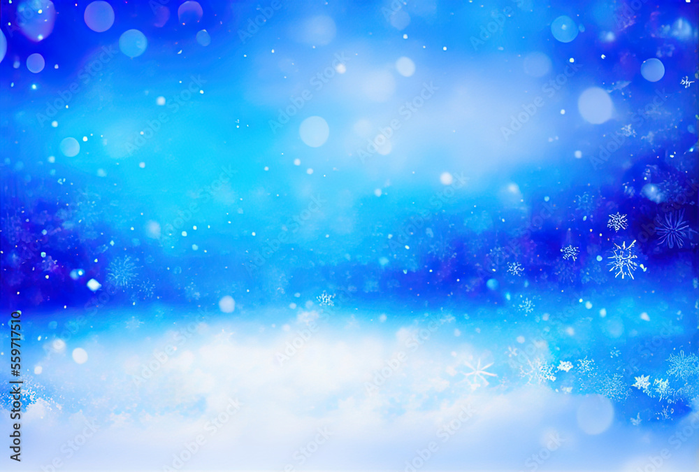 Close-up of blue snow with lots of snowflakes Close-up of blue snow with lots of snowflakes