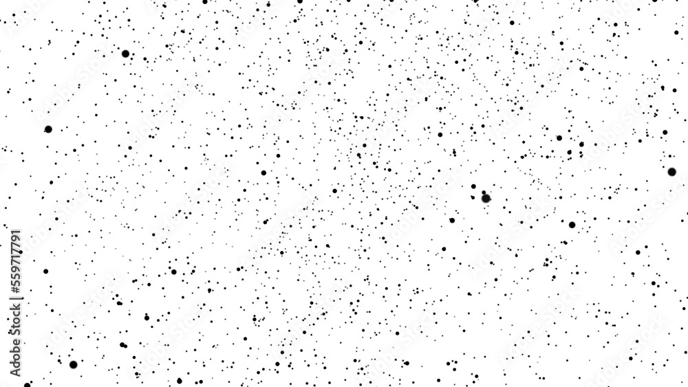 A stream of dots down on a white background of 4k motion graphics. Dark objects on a white background. Black snow is falling. Shapes of different sizes. A stream of dots down on a white background of 4k motion graphics. Dark objects on a white background. Black snow is falling. Shapes of different sizes.