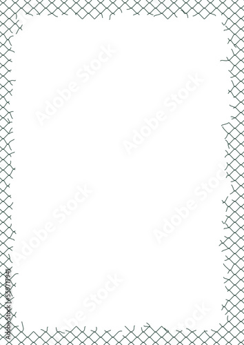 Vector A4 portrait background black vector template fence torn. isolated on white background.