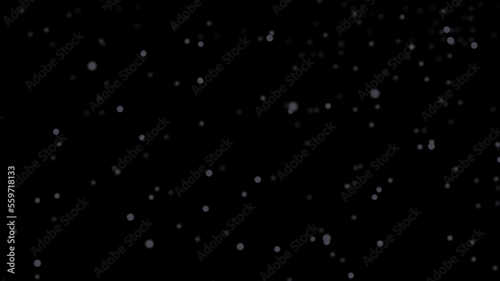 Motion design gray particles gray plexus 4K. Blue background Motion graphics gray dust. Small blurry gray circles are moving