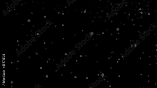 Motion design gray particles gray plexus 4K. Blue background Motion graphics gray dust. Small blurry gray circles are moving