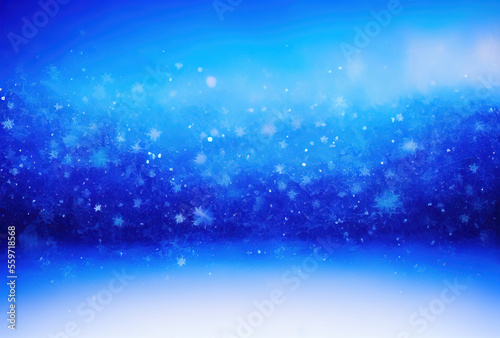 Close-up of blue snow with lots of snowflakes