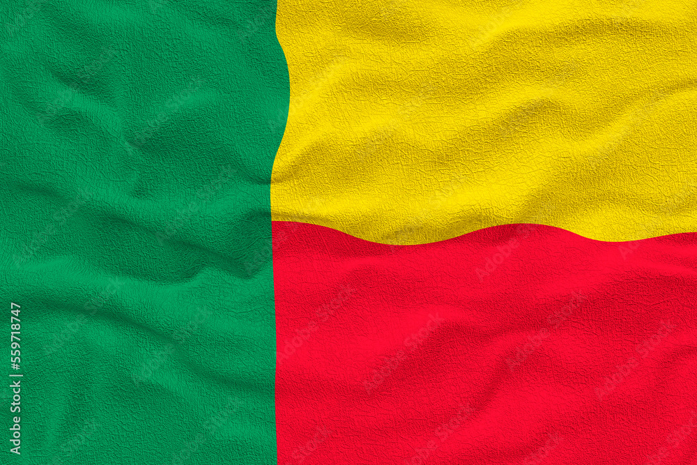 National flag of Benin. Background with flag of Benin. National flag of Benin. Background with flag of Benin.