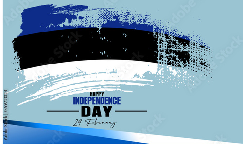 Stylish brush flag of Estonia, 24 February Independence DayCreative grunge brush of Estonia  flag illustration.  photo